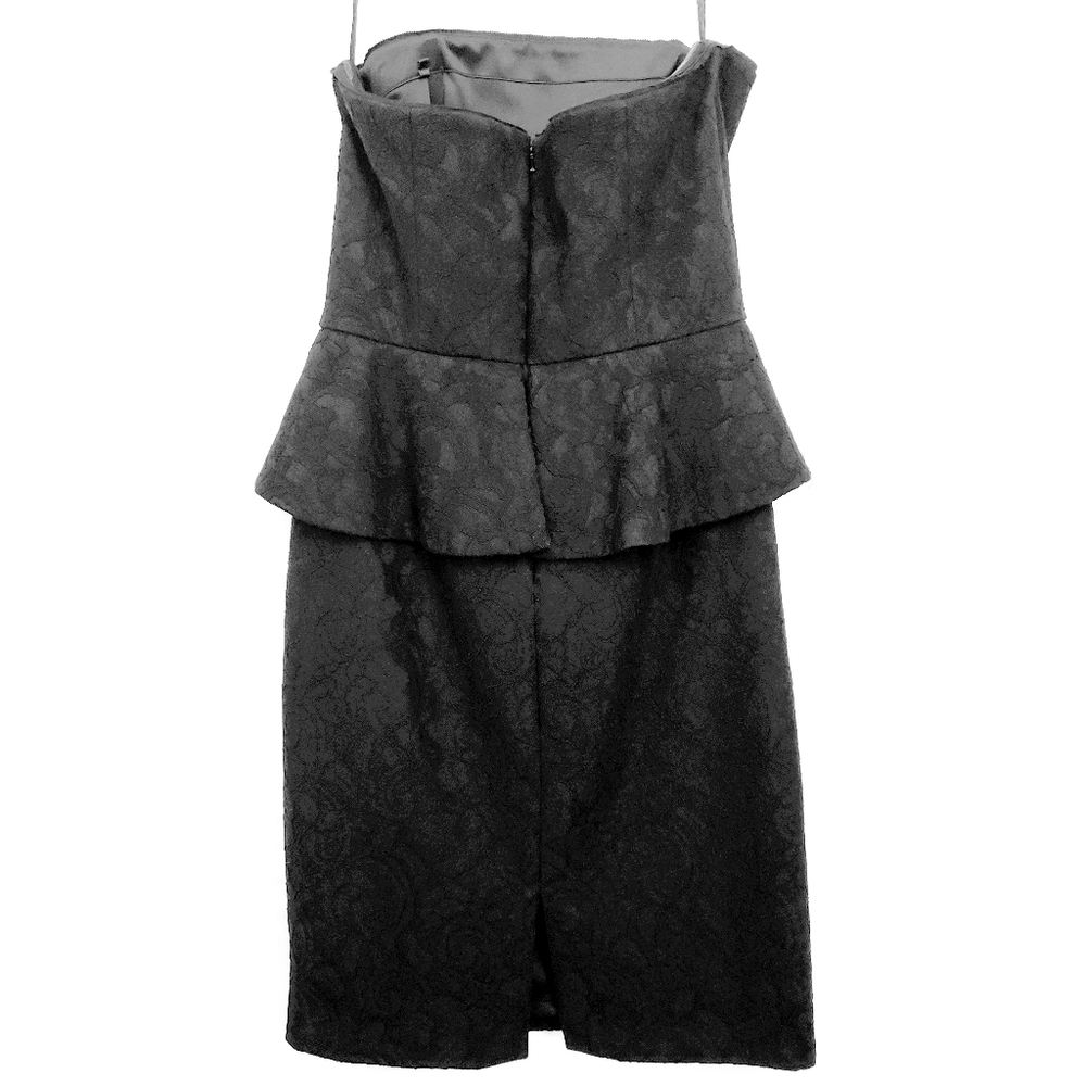 Nwot White House Black Market Strapless Black Lace Peplum Dress - Picture 4 of 16